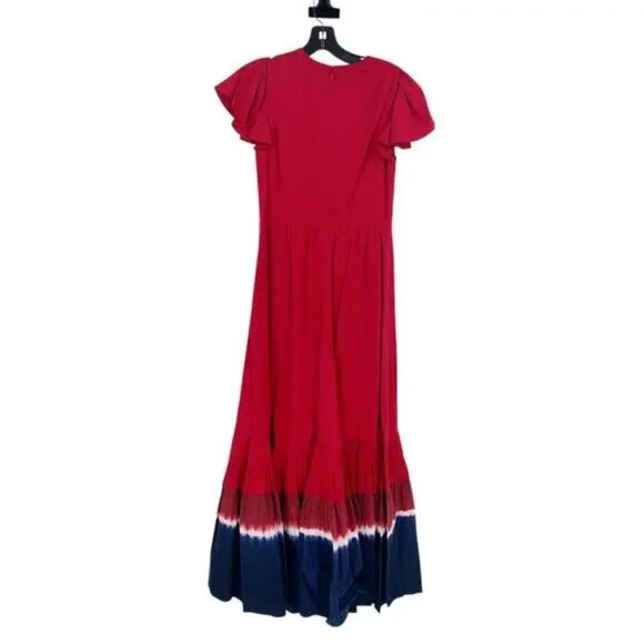 NWT SACHIN + BABI Dress Paloma Rose Midi Dress Pockets Red Blue Ombre Tie Dye 8 - Picture 4 of 10